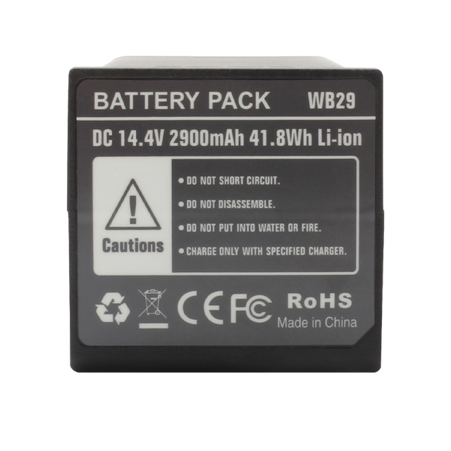 Speedlight Accessory 14.4V 2900mAh WB-29 WB29 Flash Lithium Spare Battery Pack for Godox AD200/AD200por/AD300Pro External Flash