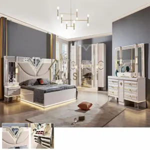Preço por atacado Conjuntos De Cama High End Full Home Bedroom Furniture Bedroom Set