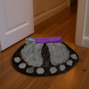 Mnj Door Mat Footprint Design Black And Gray 1 Pcs For Indoor Use - Product Image 2