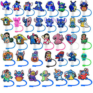 Decoración de Pajitas de Silicona con Personajes de Dibujos Animados, Diseño de Labubu <span class=keywords><strong>Stitch</strong></span>, Impresión 3D, Desechable, <span class=keywords><strong>para</strong></span> Uso en Bares - Product Image 1