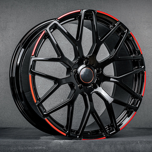 Jantes forgées GPW, noir brillant, bande rouge, multi-branches, alliage, 19, 20, 21 pouces, 5x112, compatibles avec Mercedes Benz <span class=keywords><strong>AMG</strong></span> <span class=keywords><strong>C63</strong></span> E63 Classe S <span class=keywords><strong>GT</strong></span> - Product Image 2
