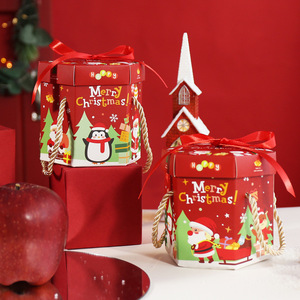 Luxuriöse, elegante Papierbox mit Weihnachtsmann-Aufdruck und Griff für Weihnachtsgeschenkverpackungen, Weihnachtsgeschenkbox - Product Image 3