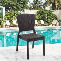Chaise empilable en résine PP au design moderne, en plastique léger, en rotin, pour l'extérieur, le jardin, la plage, l'hôtel, la cuisine, le salon, les loisirs