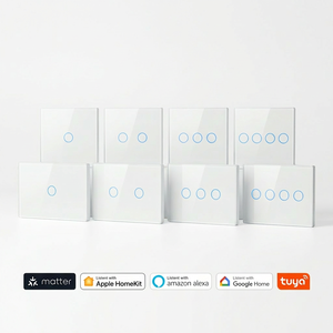 מתג תאורה חכם של טויה, תואם WiFi, 1, 2, <span class=keywords><strong>3</strong></span>, 4 כפתורים, זכוכית, מגע, קיר, עבור אפל הום קיט, אלקסה, גוגל הום, תקן אירופאי/אמריקאי - Product Image 1