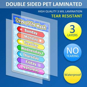 Affiche laminée préscolaire, design complet <span class=keywords><strong>Jours</strong></span>/Mois, pour <span class=keywords><strong>la</strong></span> <span class=keywords><strong>maternelle</strong></span>, l'école à domicile et <span class=keywords><strong>la</strong></span> salle <span class=keywords><strong>de</strong></span> classe - Product Image 3