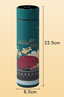 Botella de Agua Inteligente Personalizada de Estilo Chino, Botella Térmica de Acero Inoxidable, Botella de Agua Portátil Sellada con Pantalla Digital LED
