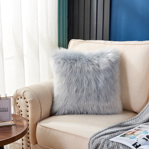 Jade Coin Plush Square Lumbar <b>Cushion</b> Pink Solid Color PP Cotton Filling Washable Sofa Backrest Pillow - Product Image 2