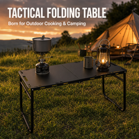 Table de camping pliable |   Table pliante rectangulaire en acier au carbone de 3,4 pieds, hydraulique, sans assemblage, imperméable, résistante à l'huile, 160 lb