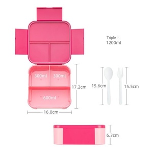 Fiambrera portátil para niños con tapa de plástico sellada para <span class=keywords><strong>Amazon</strong></span> Flip con compartimento para ensalada de frutas - Product Image 5