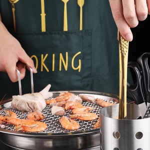 Yuxiang Hardware Products Factory Stainless Steel Barbecue <b>Tongs</b> Korean Style Heavy Duty <b>Kitchen</b> Food <b>Tongs</b> - Product Image 3