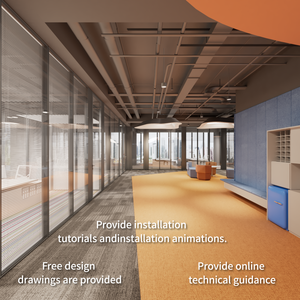 Trong mô-đun nhôm nửa nhà không khung demountable giá phòng nội thất tách cách âm phân vùng kính rãnh - Product Image 3