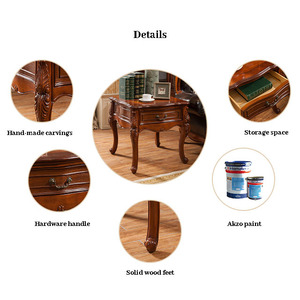Tavolino d'<span class=keywords><strong>Angolo</strong></span> in Legno Stile Antico Americano con Cassetto Portaoggetti Q263 - Product Image 5