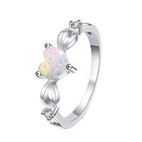 Nouveau bijou en argent S925 avec opale en forme de cœur, réglable, tendance et de luxe léger, directement du fabricant
