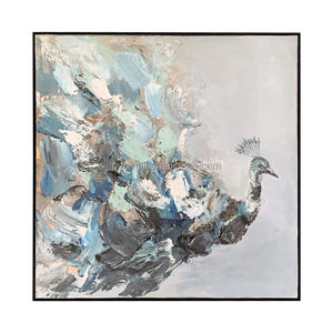 <span class=keywords><strong>D</strong></span>écor à la maison pur peint à la main paon indien <span class=keywords><strong>peinture</strong></span> à l'huile à la main floral plume de paon art oiseau <span class=keywords><strong>peinture</strong></span> murale paon art - Product Image 1