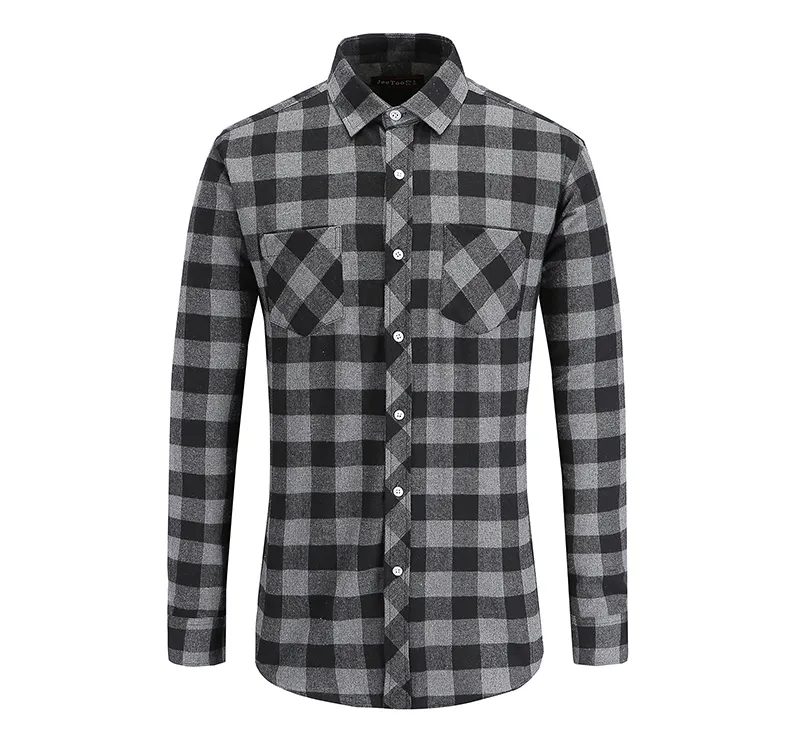 OEM/ODM wholesale new mens casual Shirts purple flannel shirt 100 Cotton Long Sleeve Warmth Plaid Shirts for Man