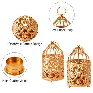 <span class=keywords><strong>Mini</strong></span> vàng kim loại nến đèn lồng chim lồng treo người giữ ngọn nến <span class=keywords><strong>tealight</strong></span> cho đám cưới trang trí - Product Image 5
