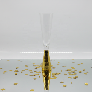 Набор бокалов для вина с золотым хрустальным стеблем, уникальной формы, роскошные бокалы ручной работы с алмазной огранкой для свадеб, вечеринок и дней рождения - Product Image 2