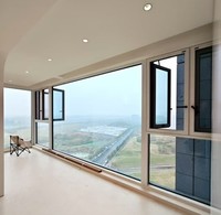 Ventanas Abatibles Modernas con Marco de Aleación de Aluminio, Mosquiteras de Acero Inoxidable, Persianas Enrollables, para Exteriores, Baños, Dormitorios y Hogares
