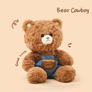 Alta calidad personalizar Unisex lindo Pp algodón Animal relleno alivio del estrés juguete oso <span class=keywords><strong>de</strong></span> <span class=keywords><strong>peluche</strong></span> con vaquero para fiesta - Product Image 3