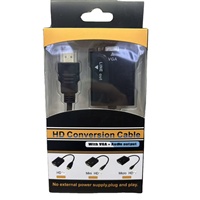 Convertisseur HDTV mâle vers VGA femelle avec sortie audio, adaptateur vidéo 1080P Plug and Play