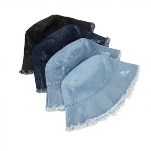 Wide Brim Denim <b>Bucket</b> <b>Hat</b> with Rough Edge Sun Protection <b>for</b> Outdoor Sports & Travel <b>Big</b> <b>Head</b> Circumference Unisex - Product Image 5