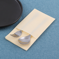 Serviettes jetables écologiques 1 pli, couleur claire, en papier Airlaid, pour couteaux et fourchettes, pour mariages et restaurants