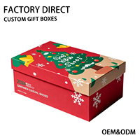 Conjunto de Caixas Rígidas Vermelhas Premium para Natal, Personalizadas, de Duas Peças, Ecológicas, Recicláveis, com Forro de Esponja para Embalagem de Presentes