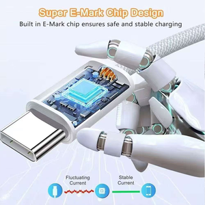 สายชาร์จเร็ว 5A แบบถักไนลอน 1 เมตร 2 เมตร 240 วัตต์ หัว USB-C to C สำหรับ <span class=keywords><strong>iPhone</strong></span> 15/16 Pro Max และเครื่องพิมพ์ ขายดี - Product Image 6