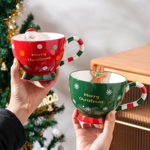 Cute Christmas Gingerbread Coffee Mug Lovely Ceramic Breakfast Cereal Cup - Product Image 1