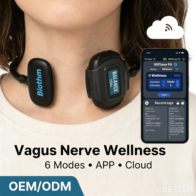 Vagus Nerve Neck Wellness Stimulation Device 6 Mode USB Rechargeable Portable Massager for Relaxation and Home Use OEM ODM