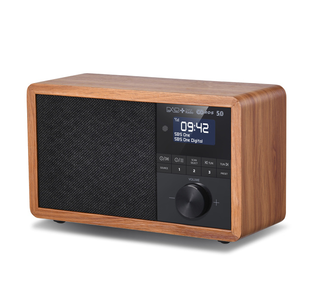 Retro DAB/DAB+ FM Digital Radio Wooden Alarm Clock Radio with Sleep Timer