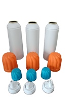 Bouteille aérosol cylindrique en fer blanc pour usage industriel avec finition laquée mate, impression sérigraphique et bouchon à couronne scellé