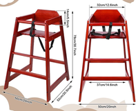 Chaise haute en bois massif pour bébé Panneau en contreplaqué pour salle à manger ou restaurant à domicile