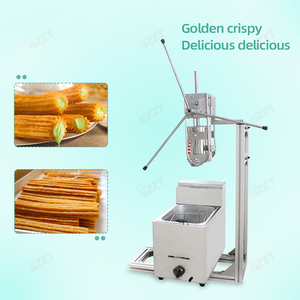 Precio de fábrica 3L Hopper <span class=keywords><strong>Churos</strong></span> Máquina Fabricación Máquina de churros Máquina de hacer churro español con freidora de gas de 6 litros - Product Image 5