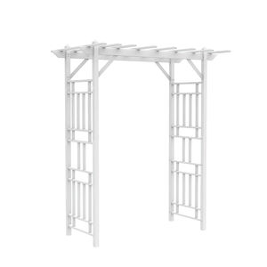 Arche de jardin en PVC blanc avec treillis, décoration nordique extérieure - Product Image 1