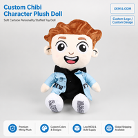 Peluche Chibi Garçon avec Sweat à Capuche, Veste en Jean et Baskets – Douce et Rembourrée – OEM ODM Personnalisable – Vente en Gros