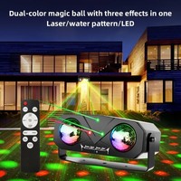 Lumières de fête 3 en 1 boule disco magique bicolore lumière projecteur LED rouge vert lumières de scène laser pour DJ Disco fête mariage