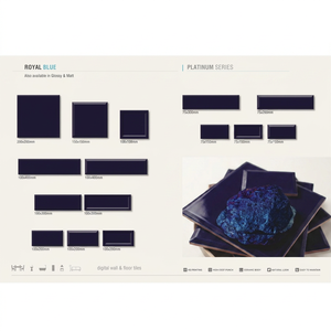Royal Blue Platinum Series Subway Glazed Ceramic Wall Tiles 75x150mm 7.5x15cm 3"x6" 75x300mm 200x200mm 150x150mm Lowest Price - Product Image 1
