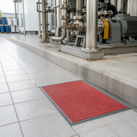Grille en PRV (Plastique Renforcé de Fibres) en Vinylester Robuste Rouge, Revêtement en Fibre de Verre de Qualité Chimique pour Environnements Extrêmes Acides et Alcalins, Service de Découpe