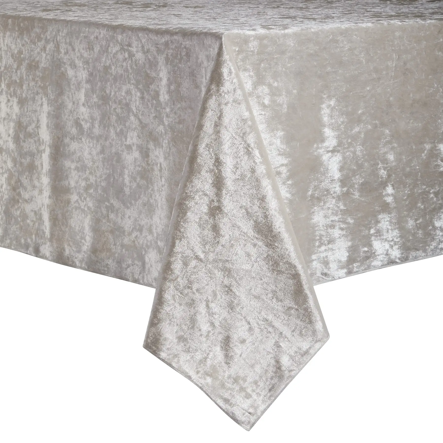 High Quality 100% Polyester Wedding Party Light White Velvet Table Cloth Fabric