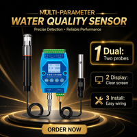 Capteur de qualité de l'eau multiparamètres HANZ 5-en-1 (pH EC Température) Sortie RS485 Précision 0,03pH pour les expériences scientifiques