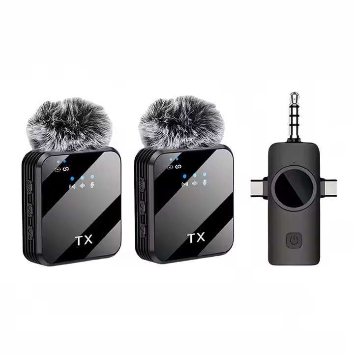 Condenser Microphone Wireless Lavalier Mic with