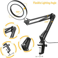 Lampe de table à ongles en alliage d'aluminium noir de haute qualité avec bras articulé, lampe de bureau LED pour le nail art