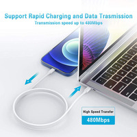 Câble 20W 3A 1M 3FT PD USB C vers Lightning, câble de charge rapide de type C, câble de chargeur avec boîte en papier pour iPhone 14