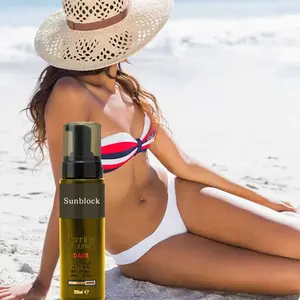 Private Label Deep Dark Sunless sunscreen & tanning products Tanning Mousse Natural Self Tanner