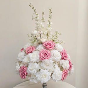 Boules de fleurs artificielles roses en soie de 50 cm pour centre de table de mariage - Product Image 1