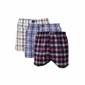 Colorido Plaid Checkered Cotton Woven Cómodo 3-Piece Men's Boxer Set - Product Image 2