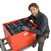 Baterai Forklift 48V 375Ah 3PzS375 Dry Charged DIN Tubular Plate, Paket Baterai Traksi Asam Timbal Khusus untuk Truk Angkat Listrik