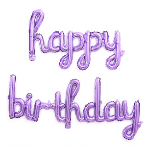 Globos de <span class=keywords><strong>Feliz</strong></span> Cumpleaños de color rosa claro Banner Cursive Mylar Foil Letter Juegos de globos de cumpleaños para niños y adultos Decoración de fiesta - Product Image 4