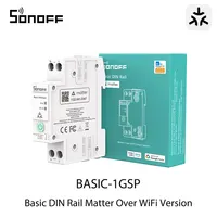SONOFF BASIC-1GSP, Sensor de Riel DIN Básico, Versión Matter Over WiFi, Carga de 32A, Seguimiento de Facturas de Energía Eléctrica, Compatible con Apple Home